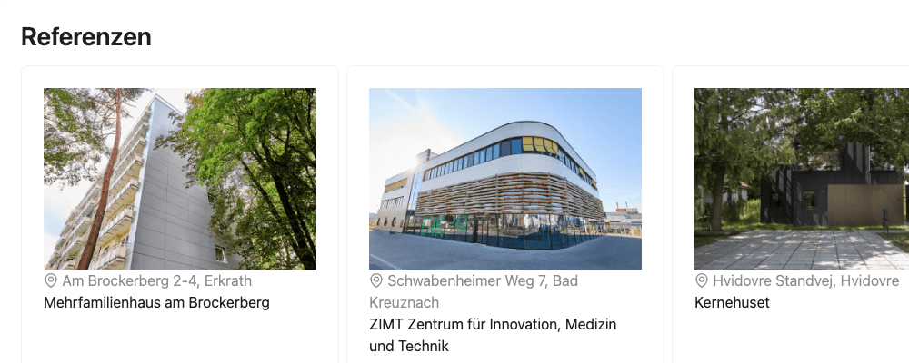 Referenzprojekte mit Bauprodukten